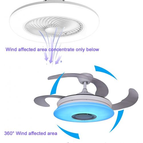  [아마존베스트]Horevo Upgraded ceiling fans with lights and Bluetooth speaker Smart APP 42.5Inch Foldable Chandelier Fan RGB Dimmable 36W Ceiling lamp with remote