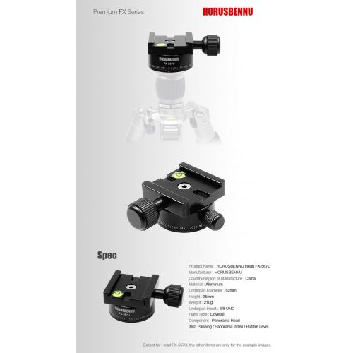  Horusbennu HORUSBENNU D-SLR RF Mirrorless Camera 360 Swivel Panoramic Dovetail Head Clamp FX-567U with Plate