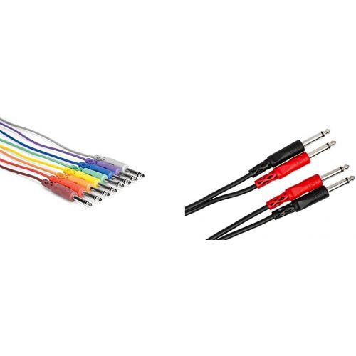  Hosa CPP-845 1/4 TS to Same Unbalanced Patch Cables, 1.5 Feet