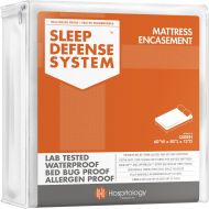 HOSPITOLOGY PRODUCTS Sleep Defense System - PREMIUM Zippered Mattress Encasement & Hypoallergenic Protector - Waterproof - Bed Bug - Dust Mite Proof - 60 x 80, Queen - Standard 12