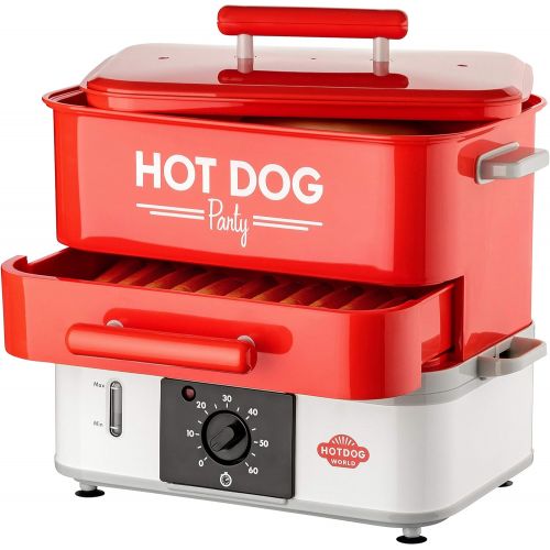  [아마존베스트]HOT DOG WORLD - Large Hot Dog Party Steamer, Hot Dog Maker