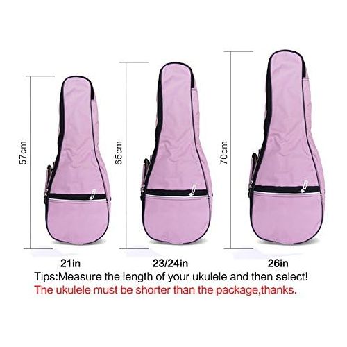  [아마존베스트]HOT SEAL Waterproof Durable Colorful Ukulele Case Bag with Storage (21in, pink)