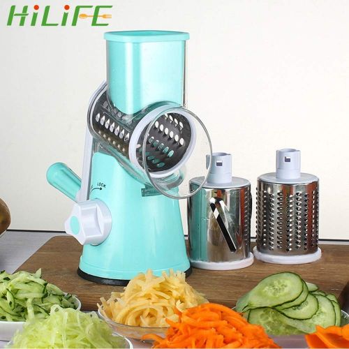  Graters | Manual Rotating Grate Vegetable Fruit Cheese Cutter Slicer Multi|function Potato Carrot Chopperr Kitchen Tools Gadget | by HOTAFA