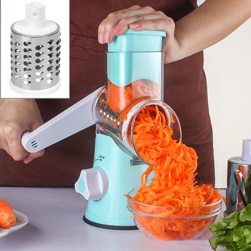  Graters | Manual Rotating Grate Vegetable Fruit Cheese Cutter Slicer Multi|function Potato Carrot Chopperr Kitchen Tools Gadget | by HOTAFA