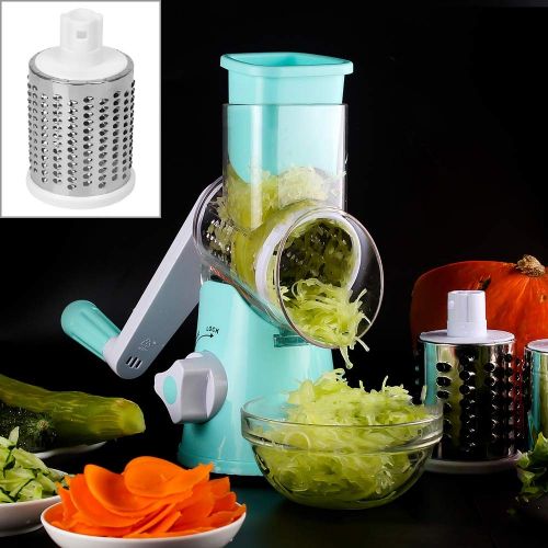  Graters | Manual Rotating Grate Vegetable Fruit Cheese Cutter Slicer Multi|function Potato Carrot Chopperr Kitchen Tools Gadget | by HOTAFA