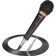 HOTEC Premium Vocal Dynamic Handheld Microphone with 19ft Detachable XLR Cable and ON/Off Switch (Metal Black) (H-W07)