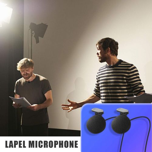  Hotec Wireless System with Dual Headset Microphones/Lavalier Lapel Mics and Bodypack Transmitters and One Mini Rechargeable Receiver 1/4 Output, for Live Performances