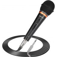 HOTEC Premium Vocal Dynamic Handheld Microphone with 19ft Detachable XLR Cable and ON/Off Switch (Metal Black) (H-W07)