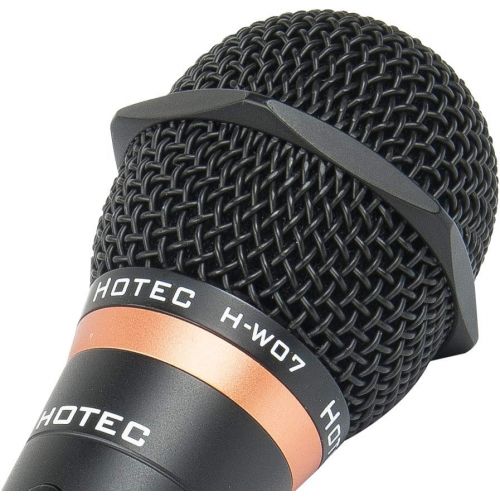  HOTEC Premium Vocal Dynamic Handheld Microphone with 19ft Detachable XLR Cable and ON/Off Switch (Metal Black) (H-W07)