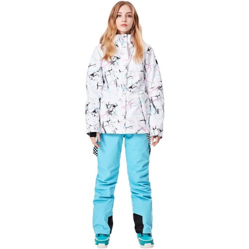  HOTIAN Womens Windproof Waterproof Bright Color Ski&Snowboarding Jacket Pants Set