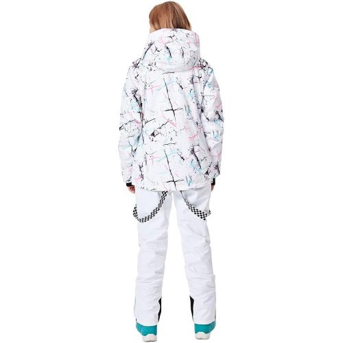  HOTIAN Womens Windproof Waterproof Bright Color Ski&Snowboarding Jacket Pants Set