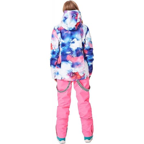  HOTIAN Womens Windproof Waterproof Bright Color Ski&Snowboarding Jacket Pants Set