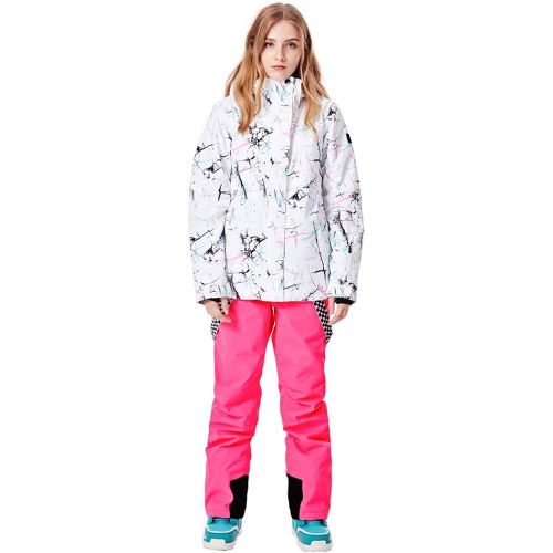  HOTIAN Womens Windproof Waterproof Bright Color Ski&Snowboarding Jacket Pants Set