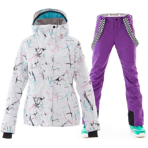  HOTIAN Womens Windproof Waterproof Bright Color Ski&Snowboarding Jacket Pants Set