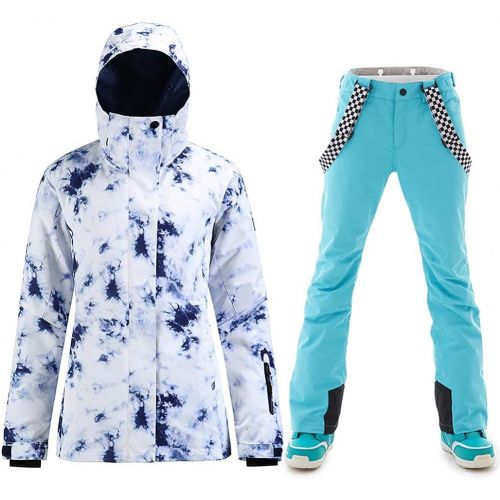  HOTIAN Womens Windproof Waterproof Bright Color Ski&Snowboarding Jacket Pants Set