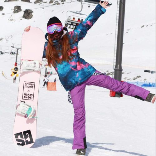  HOTIAN Womens Windproof Waterproof Bright Color Ski&Snowboarding Jacket Pants Set