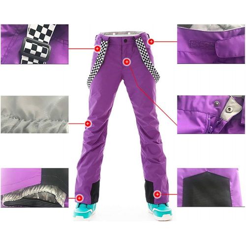  HOTIAN Womens Windproof Waterproof Bright Color Ski&Snowboarding Jacket Pants Set