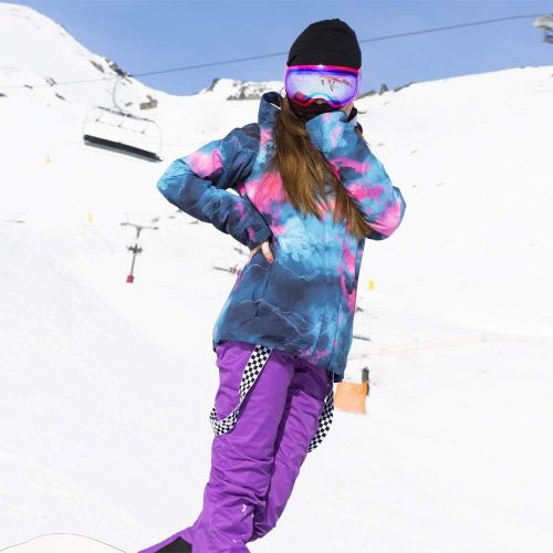  HOTIAN Womens Windproof Waterproof Bright Color Ski&Snowboarding Jacket Pants Set