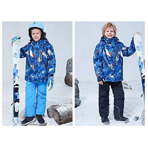  HOTIAN Boys Snow Jacket Pants Ski Suit Windproof Waterproof Winter Coats (US 4 - US 16)