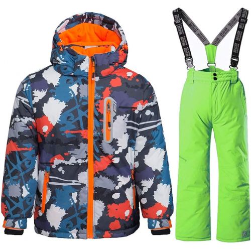  HOTIAN Boys Snow Jacket Pants Ski Suit Windproof Waterproof Winter Coats (US 4 - US 16)