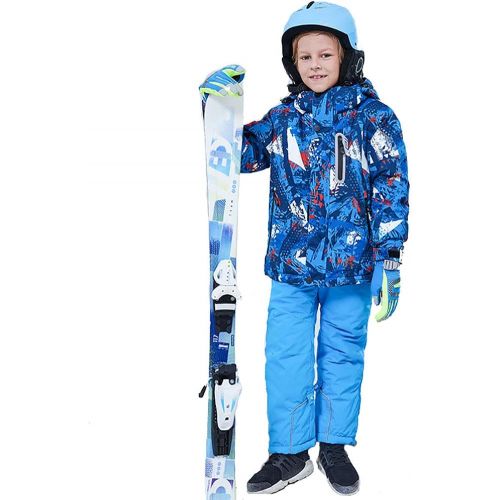  HOTIAN Boys Snow Jacket Pants Ski Suit Windproof Waterproof Winter Coats (US 4 - US 16)