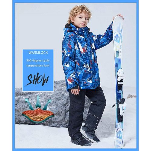  HOTIAN Boys Snow Jacket Pants Ski Suit Windproof Waterproof Winter Coats (US 4 - US 16)