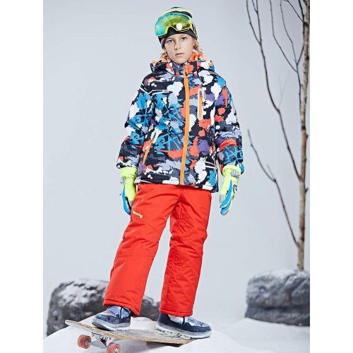  HOTIAN Boys Snow Jacket Pants Ski Suit Windproof Waterproof Winter Coats (US 4 - US 16)