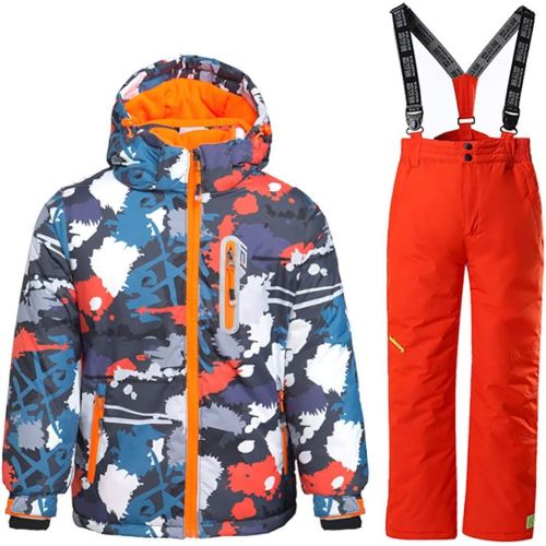  HOTIAN Boys Snow Jacket Pants Ski Suit Windproof Waterproof Winter Coats (US 4 - US 16)