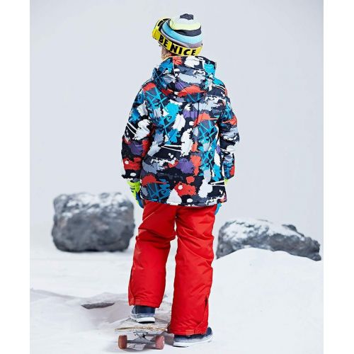  HOTIAN Boys Snow Jacket Pants Ski Suit Windproof Waterproof Winter Coats (US 4 - US 16)