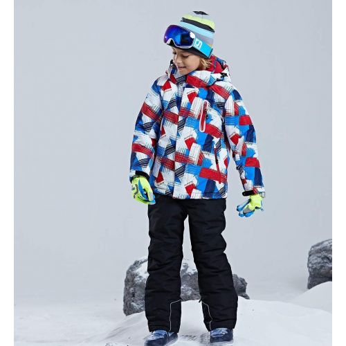  HOTIAN Boys Snow Jacket Pants Ski Suit Windproof Waterproof Winter Coats (US 4 - US 16)