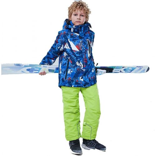  HOTIAN Boys Snow Jacket Pants Ski Suit Windproof Waterproof Winter Coats (US 4 - US 16)