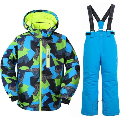  HOTIAN Boys Snow Jacket Pants Ski Suit Windproof Waterproof Winter Coats (US 4 - US 16)