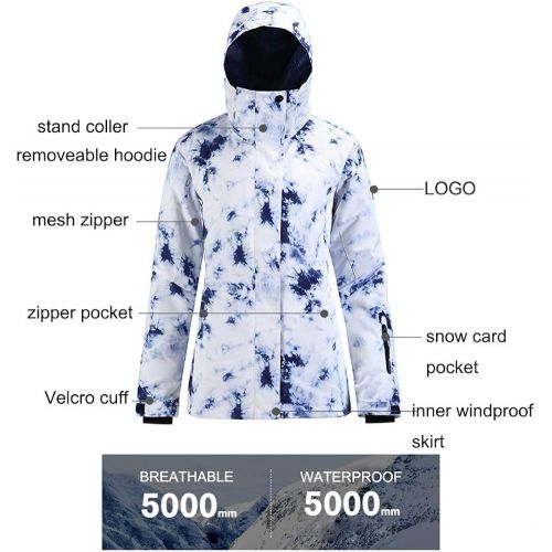  HOTIAN Womens Ski Snowboard Jacket Waterproof Snow Jacket Pants Set Winter Coats