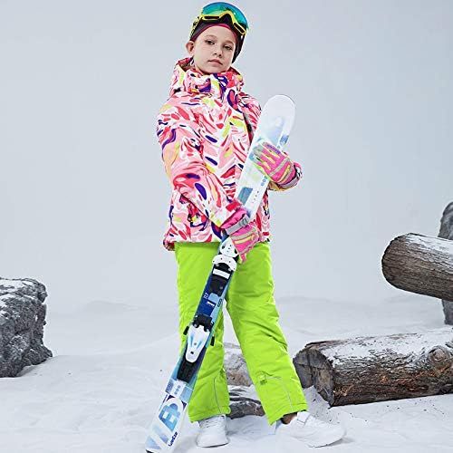  HOTIAN Girls Windproof Snow Jacket Insulated Ski Jacket + Pants Snowsuit (US 4 - US 16)