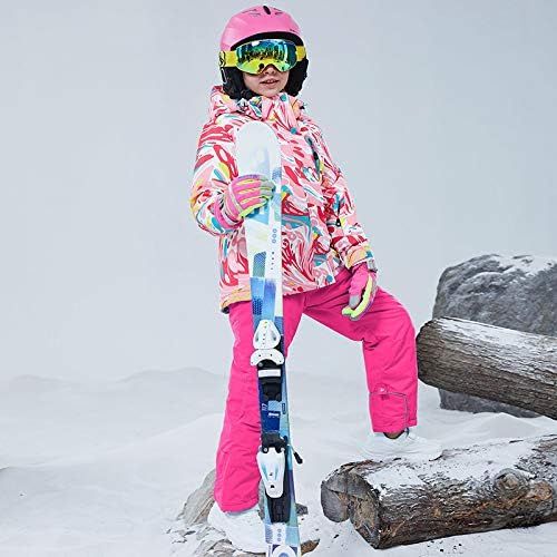  HOTIAN Girls Windproof Snow Jacket Insulated Ski Jacket + Pants Snowsuit (US 4 - US 16)