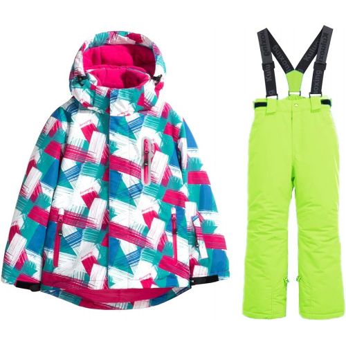  HOTIAN Girls Windproof Snow Jacket Insulated Ski Jacket + Pants Snowsuit (US 4 - US 16)