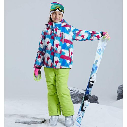  HOTIAN Girls Windproof Snow Jacket Insulated Ski Jacket + Pants Snowsuit (US 4 - US 16)