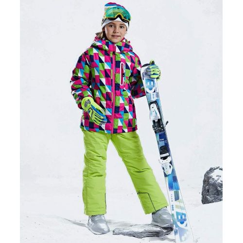  HOTIAN Girls Windproof Snow Jacket Insulated Ski Jacket + Pants Snowsuit (US 4 - US 16)