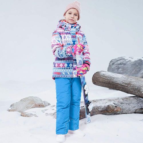  HOTIAN Girls Windproof Snow Jacket Insulated Ski Jacket + Pants Snowsuit (US 4 - US 16)