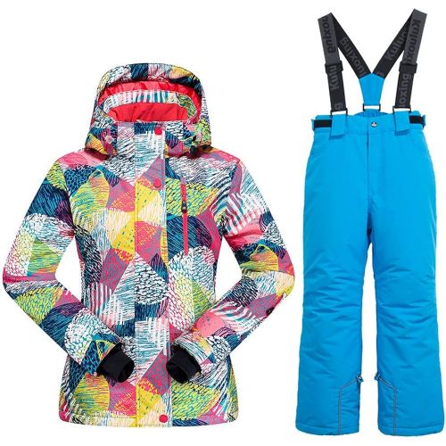  HOTIAN Girls Windproof Snow Jacket Insulated Ski Jacket + Pants Snowsuit (US 4 - US 16)