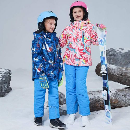  HOTIAN Girls Windproof Snow Jacket Insulated Ski Jacket + Pants Snowsuit (US 4 - US 16)