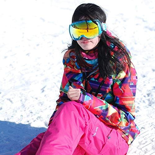  HOTIAN Womens High Windproof Technology Colorful Printed Snowboard Ski Jacket