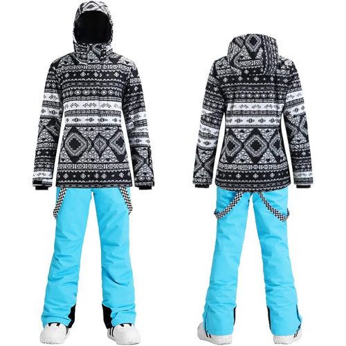 HOTIAN Womens High Windproof Technology Colorful Printed Snowboard Ski Jacket