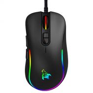 HOTLIFE Wired Mouse Gaming USB Wired Computer Mouse Backlit USB Computer Mice 6 Button, 4 DPI Adjustable Level, Comfortable Right Hand Ergonomic Mice for Windows PC, Laptop, Desktop, Noteb