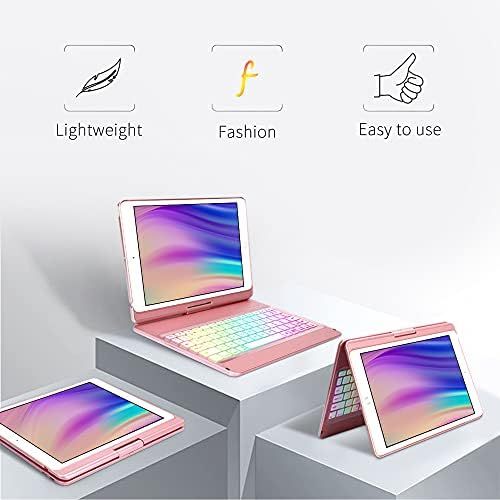  [아마존베스트]HOTLIFE 10.2 inch iPad Case with Keyboard,Keyboard Case for iPad 8th Generation&iPad 7th Gen,10 Color Backlit-360 Rotatable-BT 5.0 Keyboard Case for iPad 8th/7th,Auto Sleep/Wake Case iPad