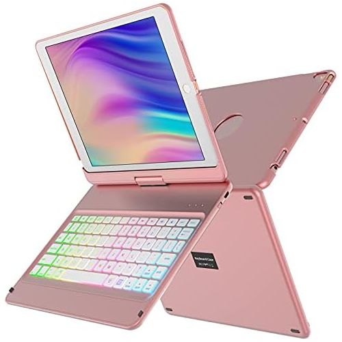  [아마존베스트]HOTLIFE 10.2 inch iPad Case with Keyboard,Keyboard Case for iPad 8th Generation&iPad 7th Gen,10 Color Backlit-360 Rotatable-BT 5.0 Keyboard Case for iPad 8th/7th,Auto Sleep/Wake Case iPad