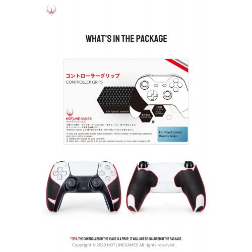  Hotline Games 2.0 Plus Anti-Skid Controller Grip for PS5 Controller Textured Soft Skin Kit for Playstation 5 Dualsense,Pre-Cut,Easy to Apply,Sweat-Absorbent (Grip Skins for Handle