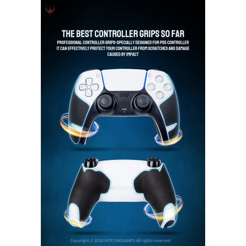  Hotline Games 2.0 Plus Anti-Skid Controller Grip for PS5 Controller Textured Soft Skin Kit for Playstation 5 Dualsense,Pre-Cut,Easy to Apply,Sweat-Absorbent (Grip Skins for Handle