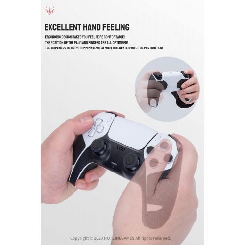  Hotline Games 2.0 Plus Anti-Skid Controller Grip for PS5 Controller Textured Soft Skin Kit for Playstation 5 Dualsense,Pre-Cut,Easy to Apply,Sweat-Absorbent (for Handle Grips,Butto