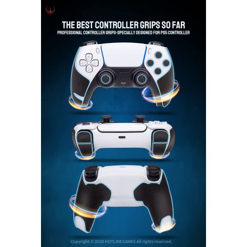  Hotline Games 2.0 Plus Anti-Skid Controller Grip for PS5 Controller Textured Soft Skin Kit for Playstation 5 Dualsense,Pre-Cut,Easy to Apply,Sweat-Absorbent (for Handle Grips,Butto